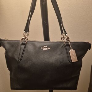 Coach Black Leather Tote Bag